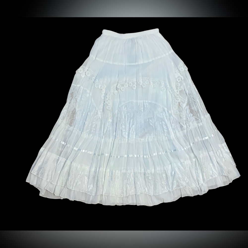 NWT__Women's Chic White Boho Maxi Skirt__NWT